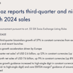 Sandoz Q3 2024 Sales Boosted by Biosimilars and Generics, Up 12% YOY
