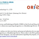 Oriomics' Liver Cancer Screening Reagent Earns FDA Breakthrough Device Designation