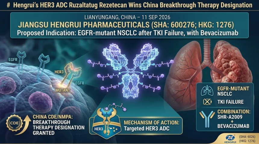 Hengrui's HER3 ADC Ruzaltatug Rezetecan Wins China Breakthrough Therapy Designation – A New Option for EGFR‑Mutant NSCLC After TKI Failure